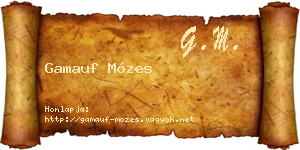 Gamauf Mózes névjegykártya